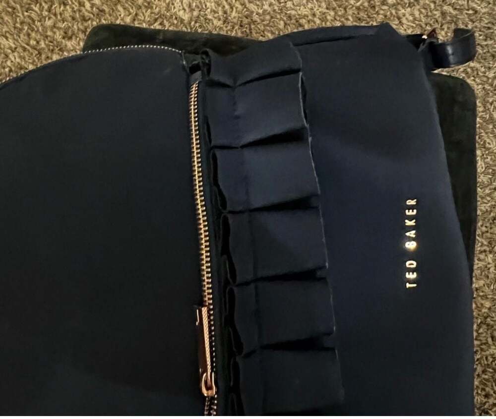 Ted Baker Rresse Navy Ruffle Detail Nylon Backpack - Picture 3 of 4